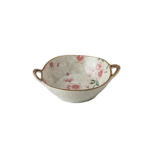 Bát Sứ Kiểu Nhật YWDL 7.5 Inch Có Tay Cầm Dùng Cho Súp Salad Mì Ý Thân Thiện Với Môi Trường Đồ Dùng Nhà Bếp Bằng Sứ An Toàn Với Lò Vi Sóng