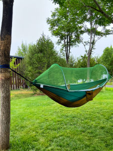 Automatic Detachable Mosquito Net Hanging Bed Outdoor Camping Swing Bed Single Double Person Wilderness Travel Anti-Tip Fall