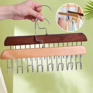 Solid Wood Hanger 360 Degree Rotation Durable 8 Hooks Space Saving Suitable for Wardrobes