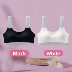 Miiow | Teenage Girl Sports Bra Shockproof Wireless Underwear Sweet Style Fixed Strap Vest Type Nylon Material Suitable For All Stages