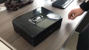 Metal Mini Cash Register Money Box 2 layers- Kotak Uang Tunai Kasir