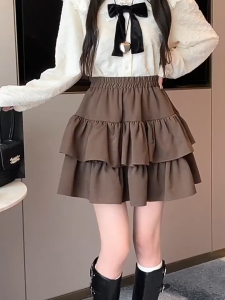 Newlan DQ030 Ruffle Skirt 3 Susun / Rok Panjang Wanita / Skirt Korean Style / Rok Rempel Wanita Rok Korean Style Perempuan Celana Rok Pendek Celana Balon Wanita Celana Skirt Pendek Rok Mini Skirt Susun Pendek / Rok Wanita Pendek Rok Sifon Kasual Prancis