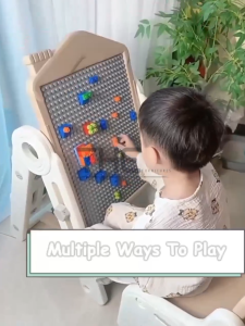 THE L50cm Multifunctional Kids Drawing Board Set Adjustable Learning Board/Bookshelf With Chair