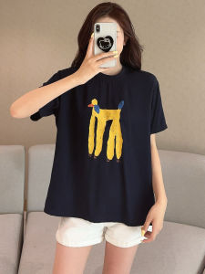 เสื้อยืดผ้าไหมคอตตอนสำหรับผู้หญิงในช่วงฤดูร้อนปี 2025 เสื้อแขนสั้นหลวมๆ น้ำหนักเบา สไตล์ลำลอง เสื้อผ้าทำงาน สวมใส่สบาย ระบายอากาศได้ดี