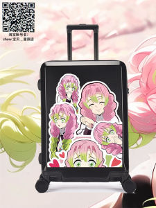 Anime Luggage Bag for Travel Boys Ghost Slayer Chara Design Two-dimensional Travel Bag with Zipper And Universal Wheels