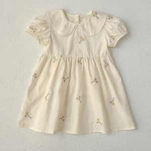 Summer New Matching Dresses Romper with Embroidery and Flowers
