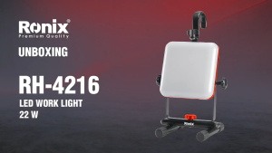 RH-4215 (22W) | RH-4216 (32W) Ronix Tools Premium Quality German Technology. LED Work Light Portable Floodlight IP65 Waterproof Adjustable Stand Hanging Hook Outdoor Construction Shop Garage Car Repair Workshop Lighting High Brightness 2000LM 3000LM
