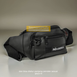Tas Pinggang Pria Casual Hitam Oxford Waterproof Tas Selempang Gaya Korea