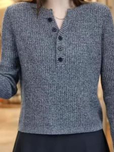 Ladies Cashmere Knitwear round Neck Pullover Loose Slimming Stylish Base Layer Shirt Versatile Top for Autumn Winter