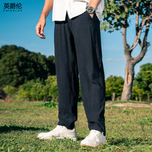 Enjeolon | Lightweight Breathable Linen Casual Long Pants with Elastic Waist