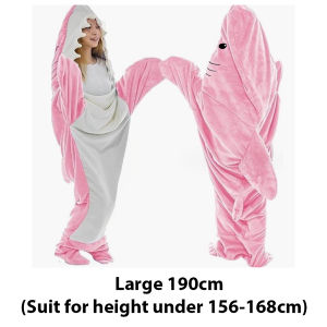 Cartoon Shark Blanket Hoodie Women Kigurumi Playsuit Kids Parents Hooded Warm Flannel Funny Homewear Shark Sleeping Bag