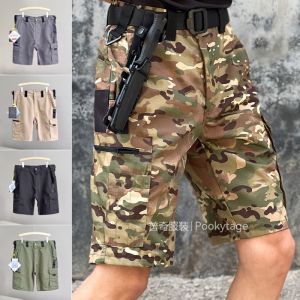 Hardcore Tactical Waterproof Breathable Mens Outdoor Hiking Shorts Five-Pocket Quick-Dry Summer Casual Pants Straight Leg
