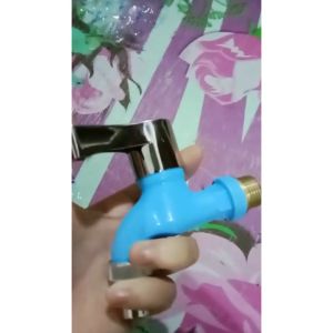 Kran Air Plastik 1/2\" Drat Kuningan Keran Taman 1/2 Inch Engkol - BIRU HIGH QUALITY