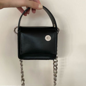IELGY Al-match Black One shoulder Womens bag PU Casual Chain Single Crossbody