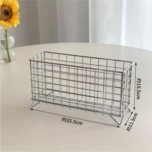 Bathroom Vanity Storage Shelf Stainless Steel Cosmetics Organizer Basket Laundry Hamper Kitchen Desktop Storage Solution