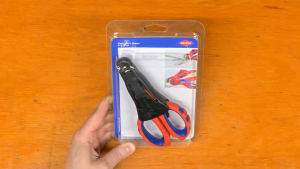 KNIPEX 95 05 10 SB Electricians Shears 160mm | 6-1/4 Inch Heavy Duty Cable Cutter & Wire Terminal Ferrule Crimping Scissors Made in Germany