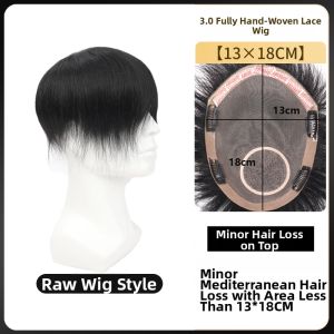 WEIWEI | Men Short Light Hairpiece Real Hair Top Thinning Cover