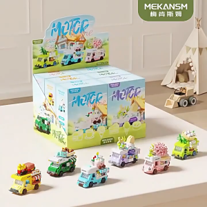 Bộ lắp ráp xe bán hàng mini trang trí bàn dễ thương