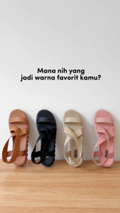 Sandal Wanita Camou Scarlet Beige Kekinian Tali Belakang Karet dan Cocok Untuk Traveling