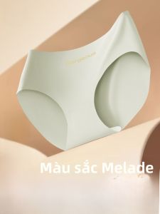 MiiOW | Quần lót tam giác lưng cao bằng lụa băng kháng khuẩn cho nữ Quần lót tam giác không đường may thoải mái thoáng khí mùa hè 2025