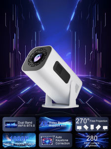 [ขาตั้งแบบปรับได้ 180°] โปรเจคเตอร์ ZDSSY P330 Smart Mini 4K พร้อม WiFi และ Bluetooth Full HD 1080P Keystone อัตโนมัติ โปรเจคเตอร์ติดเพดานวิดีโอ 4K แบบพกพา 300 ANSI Android 11.0