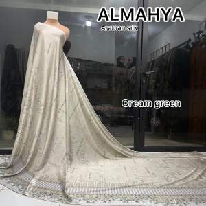KAIN ARABIAN SILK MOTIF ALMAHYA SARIMBIT PREMIUM | kain SILKY ARABIAN | kain meteran warna mahogany
