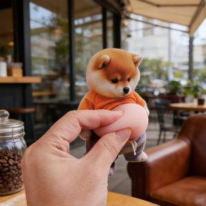 Pinch the big-bellied puppy 3D Shiba Inu Dog Belly Sticker silicone self-adhesive Anti-collision sticker Phone care home Decor