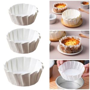 JIYAN2866 50Pcs Kitchen Use Baking Papers Foldless Disposable Cake Wrap Cupcake Liner Durable Oilproof Basques Cake Paper For Wedding Party Muffin Cake Mold