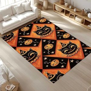 Thảm Trải Sàn Theo Chủ Đề Halloween Của VIKAMA - Thiết Kế Hình Ma Quái Bộ Xương Phù Thủy Bí Ngô Thảm Chùi Chân Chống Trượt Thảm Trải Sàn Đáng Sợ Cho Phòng Khách Trong Nhà Trang Trí Nhà Cửa