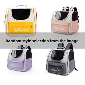 MONLEYTA | Portable Large Capacity Pet Bag Cat Dog Outing Bag Double Shoulder Transparent Four Seasons Universal Breathable Handheld Cat Bag