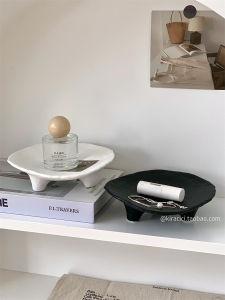Niche Style Fancy Retro Ceramic Tray Decoration Aromatherapy Jewelry Display Storage Tray Hallway Desktop Dining Tray