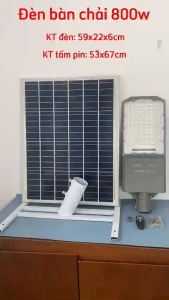 Đèn năng lượng mặt trời bàn chải HC SOLAR LIGHT 800W Vỏ nhôm Tấm pin NLMT rời Ánh sáng trắng