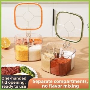 Multi-compartment Condiment Organizer Spice Bottle Set