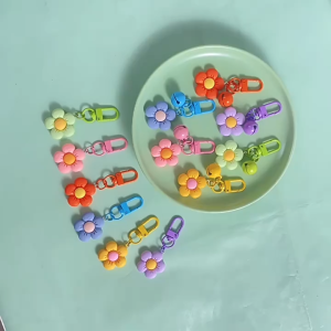 10pcs Flower Keychain Colorful Split Rings For Backpack Decoration And Student Gift Giving