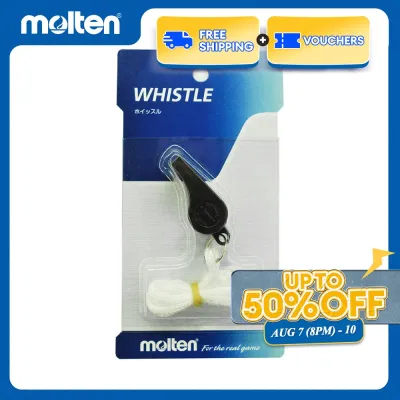 Molten WHIBK Referee Whistle with Rope and Cork (Black)