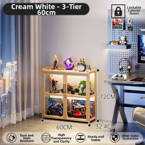 ZHUSHANXIA | Transparent Acrylic Display Cabinet with Lock and Light