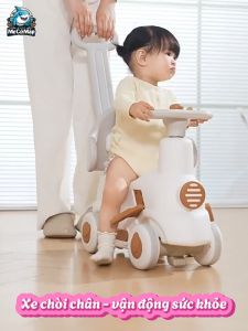 Ngựa Bập Bênh Pakey Đa Năng 5in1 Mới 2025 Kiêm Xe Chòi Chân Có Máy Phát Nhạc Giúp Phát Triển Vận Động Cho Bé - RH02