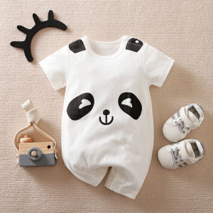 Baby Clothes Sets 100% Cotton Cartoon Panda Print 3D Ear Jumpsuit Bodysuit Romper for Baby Boys Girls