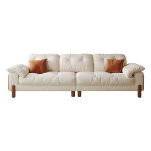 QIXINYU | High-Quality Soft Cloud Sofa For Small Spaces Wooden Legs Straight Design