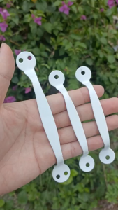 Tay Nắm Cửa Thép Trắng Bề Mặt Phẳng Dạng Thanh Tròn Nhiều Kích Thước (12-16cm) Lắp Đặt Cửa Gỗ