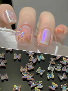 Nail Art Aurora Butterfly Ornament Internet Hot Iridescent Transparent Stereo Xiaohongshu Resin DIY Fingernail Decoration
