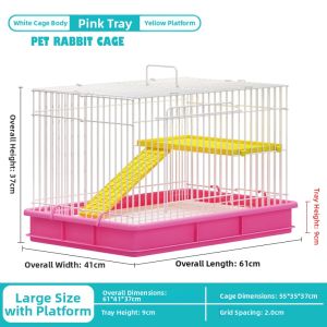 Anti-Spray Rabbit Cage with Deep Litter Tray