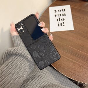 Creative Design Leather Handheld Phone Case for Oppo Findn2/n3Flip Foldable Protection Cartoon Anime Leather Texture Small Screen Protection Cover