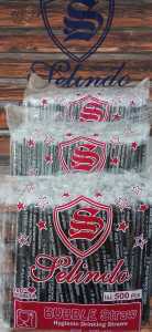 Sedotan Steril Hitam Printingan 500 PcsSedotan Plastik Hitam Selindo 6mm 20cm.