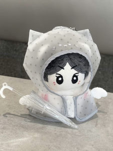 Transparent Angel Wings Raincoat Clothes for 10cm Cotton Dolls Kpop Doll Wearables Hanging Pendants When Bag Hanging