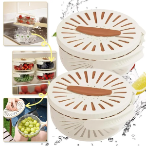 W18 Vegetable Fruit Cleaning And Drainage Basket Folding Water Filter Net Fresh Keeping Box Cleaning Basket Kitchen storage Gadg