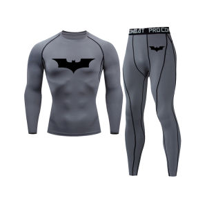 Bat Mens Compression Fitness Tights Superhero Sportswear Suit Sports Running Rashguard Jogging Training Sets Gym Tracksuit