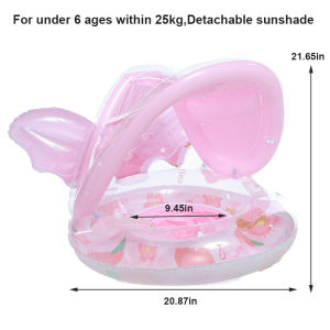 1Pcs Sunshade Swim Tube Inflatable Pool Float Pool Accessory Swim Ring Summer Water Sport Swim Floating Toys 