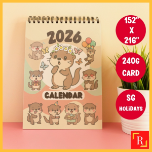 2026 Otter Desktop Calendar 1 - (Singapore Public Holidays | 240gsm)|ROYCE PUBLISHING