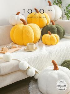 JOJOS L. PD Rugged Popular Pumpkin Decorative Pillow for Girls Bed Sleeping Cute Customizable Non-Removable Cover PP Cotton